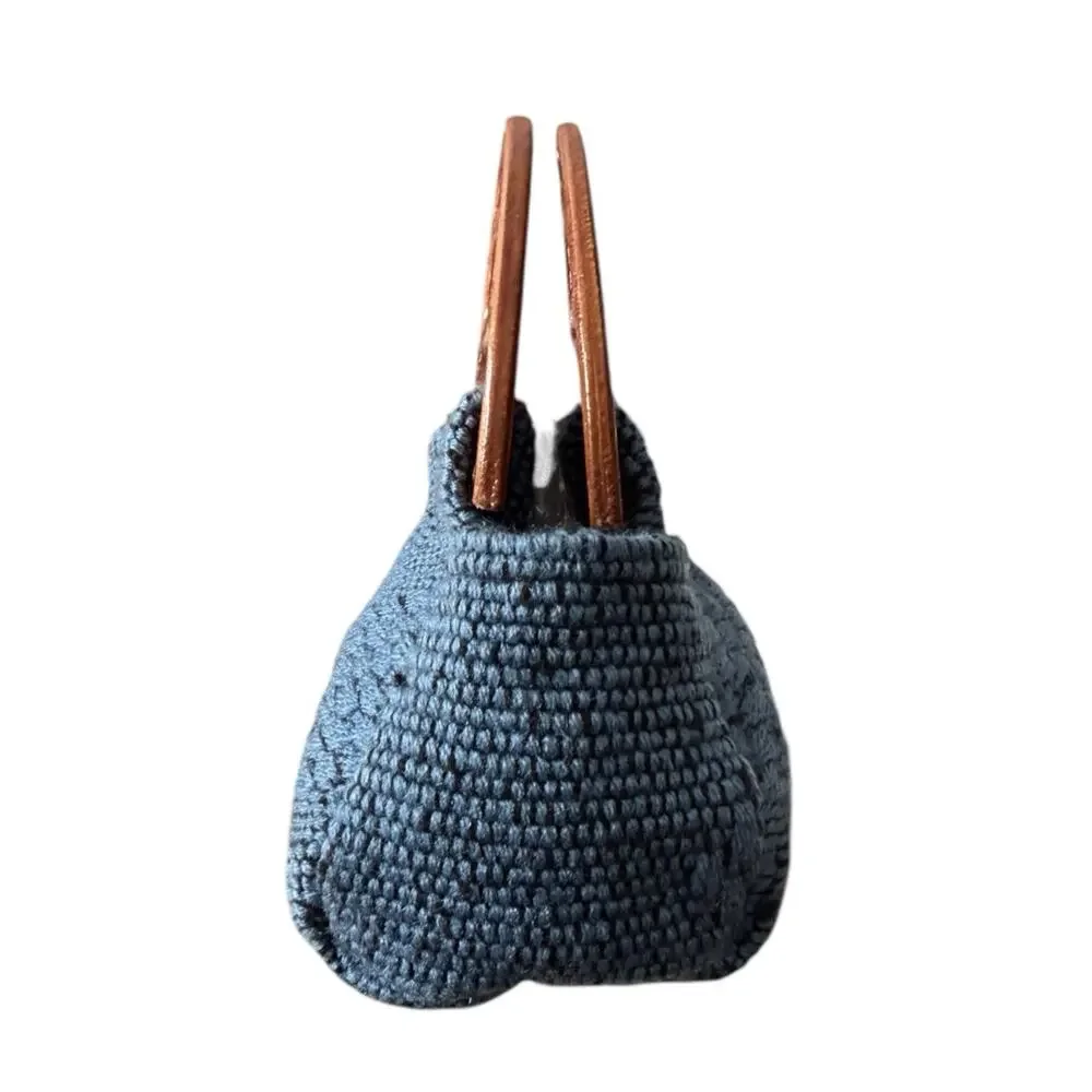 Pinzon Purse Mini Bermuda Like Bag Made in Mexico Blue Crochet 5”